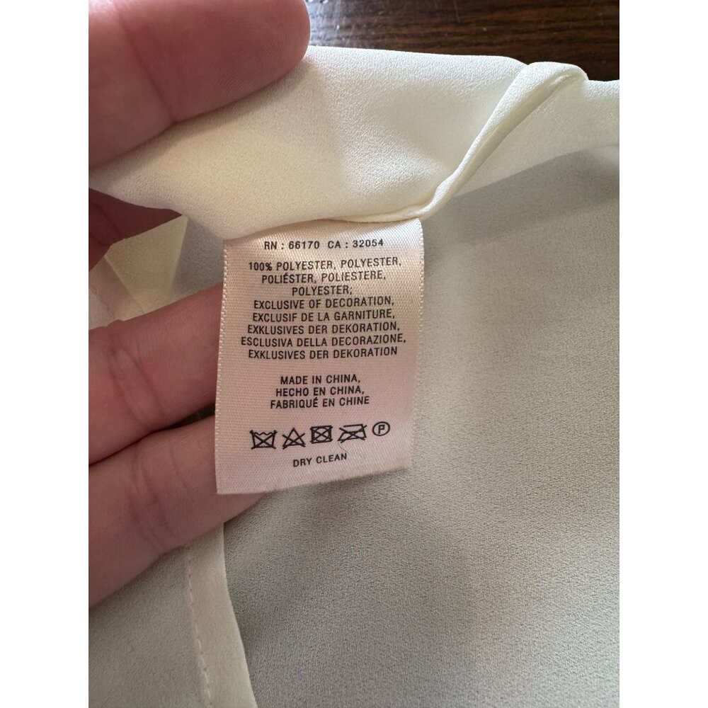 Anthropologie Vanessa Virginia Sheer Ivory Daisy Appliqué Blouse Shirt S - Picture 7 of 9